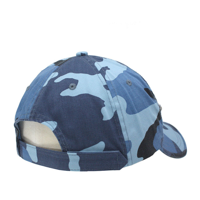Zipper Pocket Washed Cotton Sandwich Camouflage Adjustable Baseball Cap