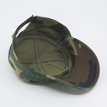 Enzyme Washed Camouflage Adjustable Military Army Cadet Cap