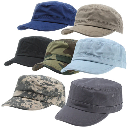 Enzyme Washed Camouflage Adjustable Military Army Cadet Cap