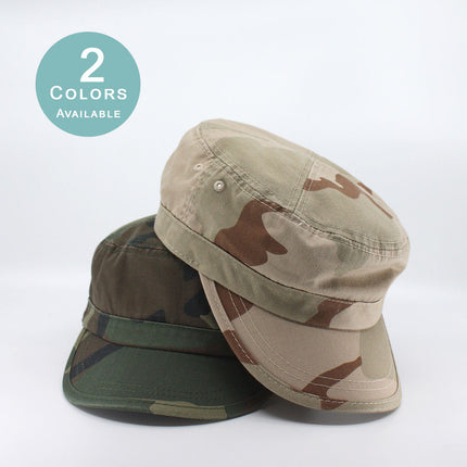 Enzyme Washed Camouflage Adjustable Military Army Cadet Cap