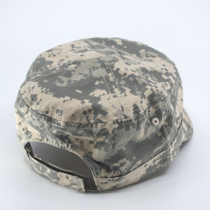 Enzyme Washed Camouflage Adjustable Military Army Cadet Cap