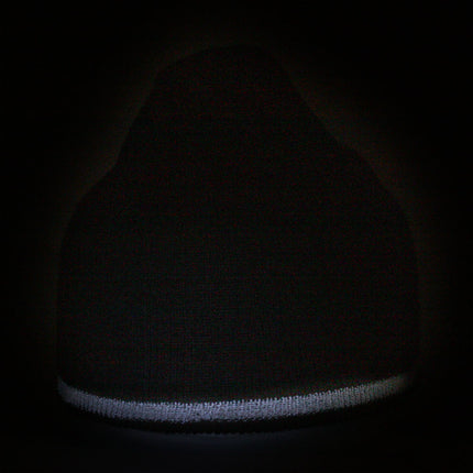 Reflective Strip Basic Solid Neon Acrylic Knit Beanies 8"