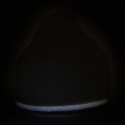 Reflective Strip Basic Solid Neon Acrylic Knit Beanies 8"
