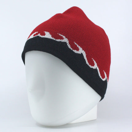 Reversible Knit Beanie Hat Skull Cap 8"