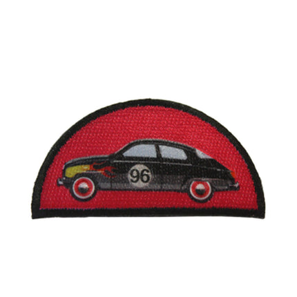Embroidered Vintage Car Cotton Sew-On Iron On Standard Woven Patch Applique - No 96 Black Car