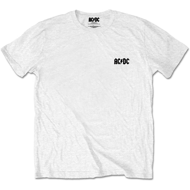 AC/DC Black Ice Unisex Band Rock Alternative Cotton Back Print Short Sleeves Tee Shirt White