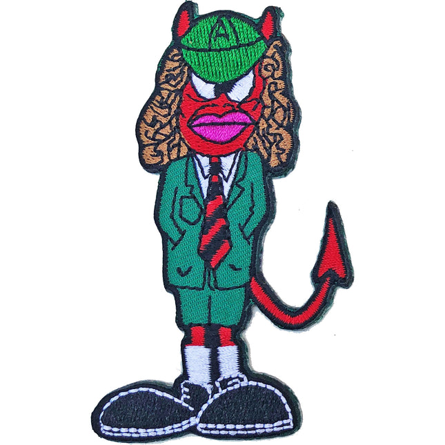 AC/DC Angus Devil Embroidered Woven Iron On Standard Patch