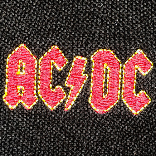 AC/DC Unisex Classic Logo Cotton Short Sleeves Tipped Polo Shirt