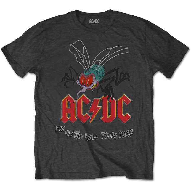 AC/DC Unisex Fly On The Wall Cotton Short Sleeves Tee Shirt Charcoal Gray