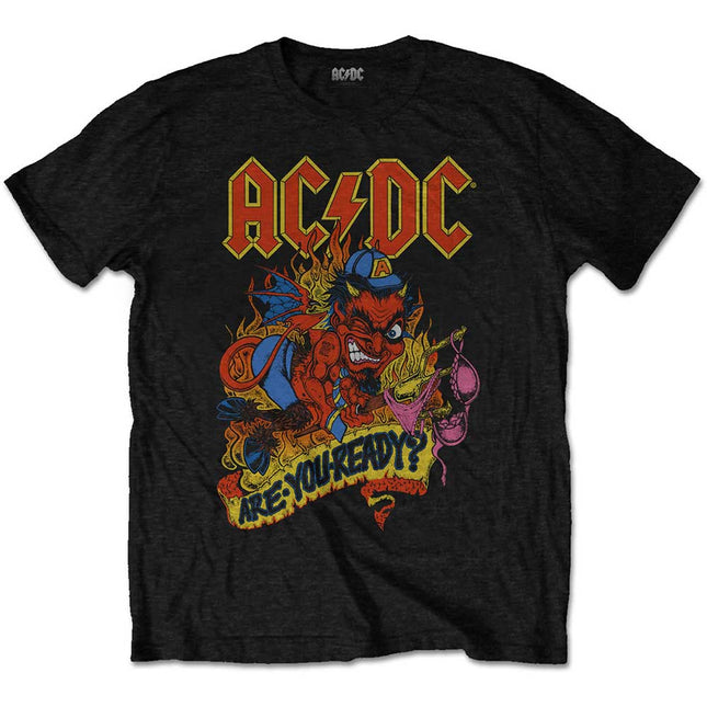 AC/DC Unisex Are You Ready? Cotton Short Sleeves Tee Shirt Black