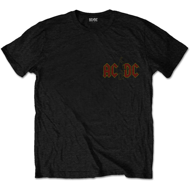 AC/DC Hard As Rock Unisex Cotton Back Print Short Sleeves Tee Shirt Black