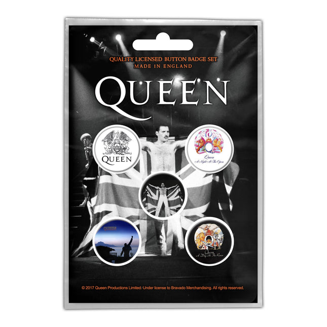 Queen Freddie Rock and Roll Iconic Button Badge Pack