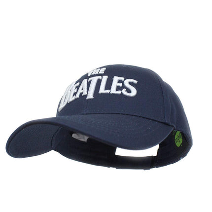 The Beatles Unisex Cotton Adjustable Baseball Cap White Drop T Logo Navy