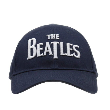 The Beatles Unisex Cotton Adjustable Baseball Cap White Drop T Logo Navy