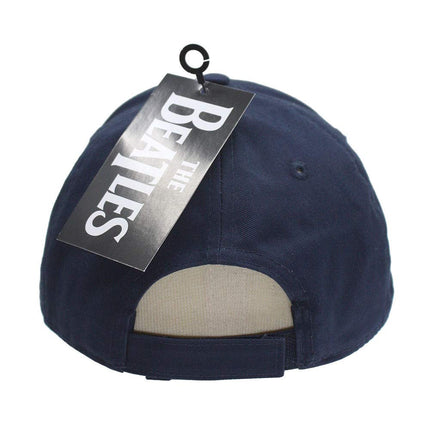 The Beatles Unisex Cotton Adjustable Baseball Cap White Drop T Logo Navy