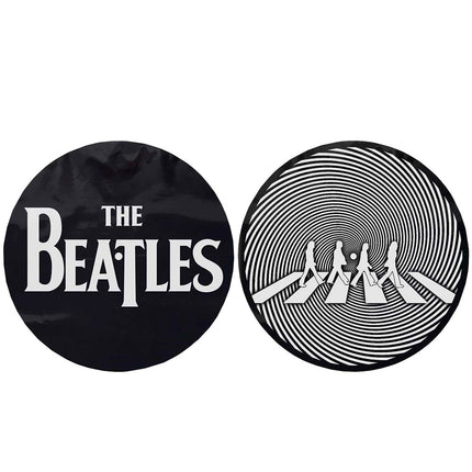 The Beatles Turntable DJ Slipmat Set - Drop T Logo & Crossing Silhouette 2 pack