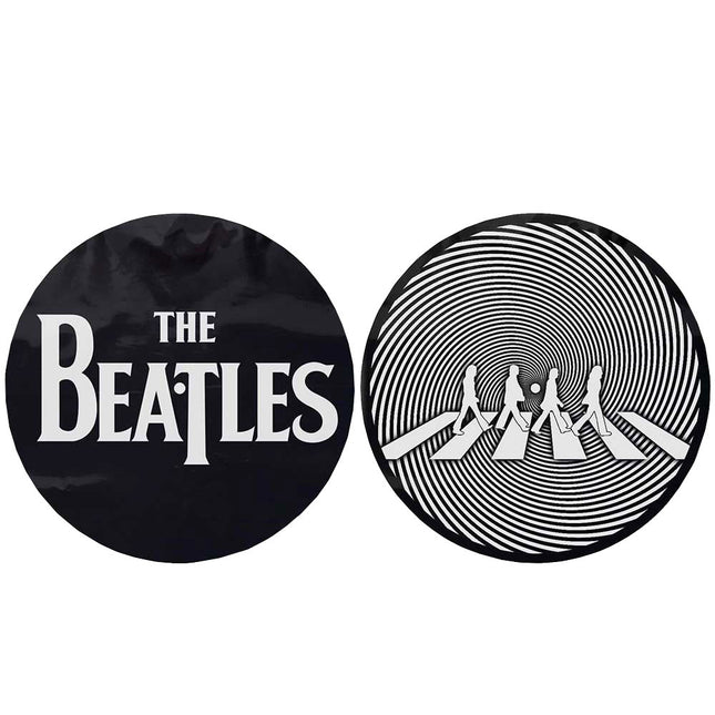 The Beatles Turntable DJ Slipmat Set - Drop T Logo & Crossing Silhouette 2 pack