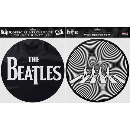 The Beatles Turntable DJ Slipmat Set - Drop T Logo & Crossing Silhouette 2 pack