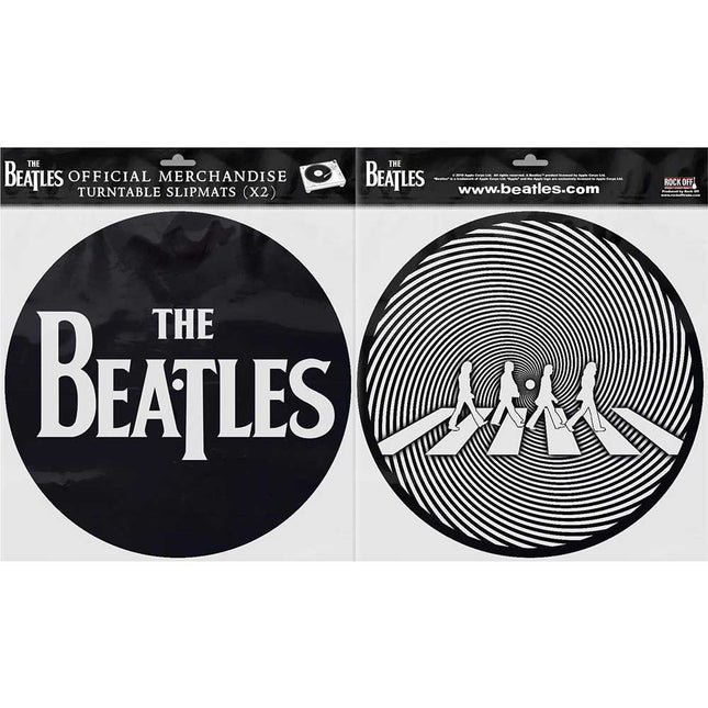 The Beatles Turntable DJ Slipmat Set - Drop T Logo & Crossing Silhouette 2 pack