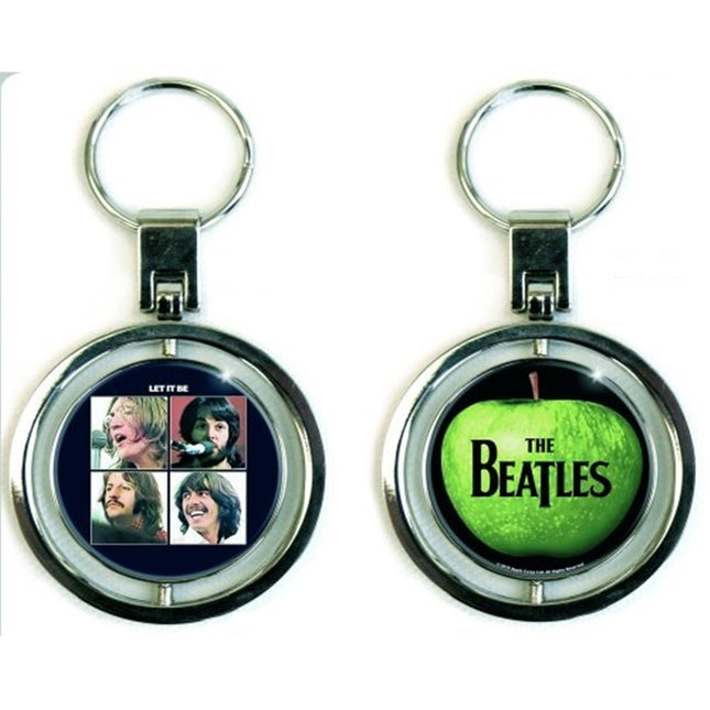 The Beatles Double Sided Metal Die-cast Spinner Key Chain Keyring - Let it Be