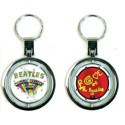 The Beatles Double Sided Metal Die-cast Spinner Key Chain Keyring - Magical Mystery Tour