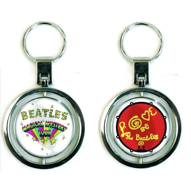 The Beatles Double Sided Metal Die-cast Spinner Key Chain Keyring - Magical Mystery Tour