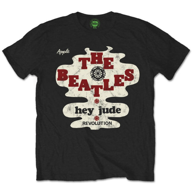 The Beatles Hey Jude/Revolution Unisex Cotton Short Sleeves Tee Shirt - Black