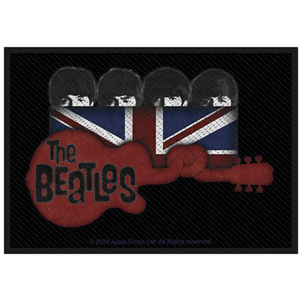 The Beatles Guitar & Union Jack Cotton Sew-On Standard Woven Patch