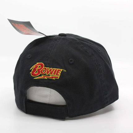 David Bowie Flash Logo Unisex Cotton Distressed Adjustable Baseball Cap Black