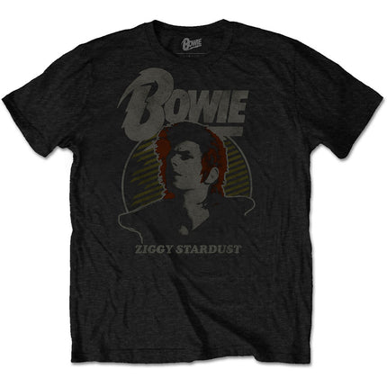 David Bowie Vintage Ziggy Unisex Cotton Short Sleeves Tee Shirt Black