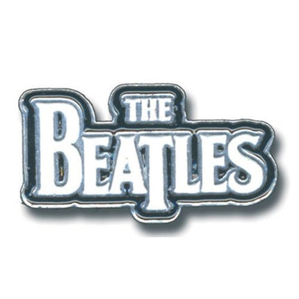 The Beatles Rock and Roll Iconic Metal Pin Badge - Drop T Logo White