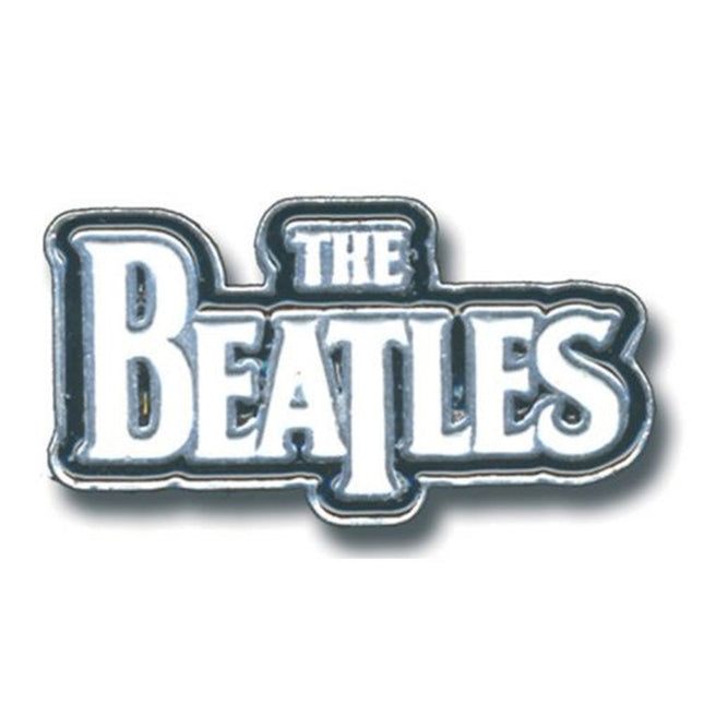 The Beatles Rock and Roll Iconic Metal Pin Badge - Drop T Logo White