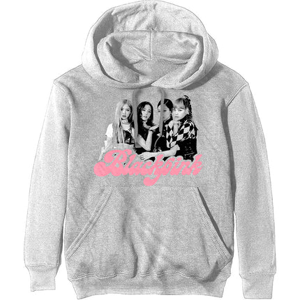 Black Pink Photo Unisex Cotton Long Sleeves Pullover Hoodie