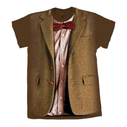 Doctor Who Classic Women Cotton Short Sleeves Slim Fit Tee Shirt 11th Doctor Costume Chestnut Brown