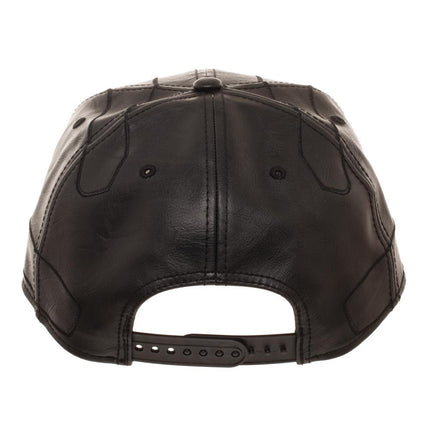 NWT Marvel Comics Black Panther Metal Logo Adjustable Snapback Baseball Cap Faux Leather