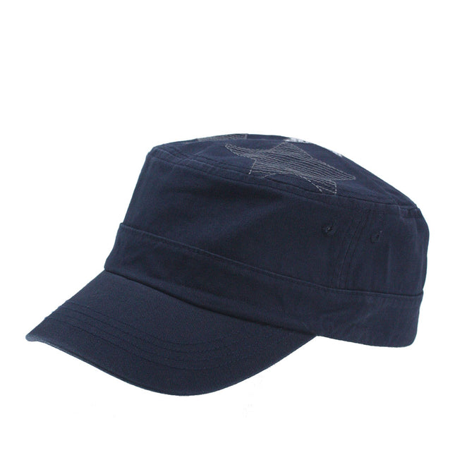 Embroidered Star Cotton Adjustable Military Army Cadet Cap