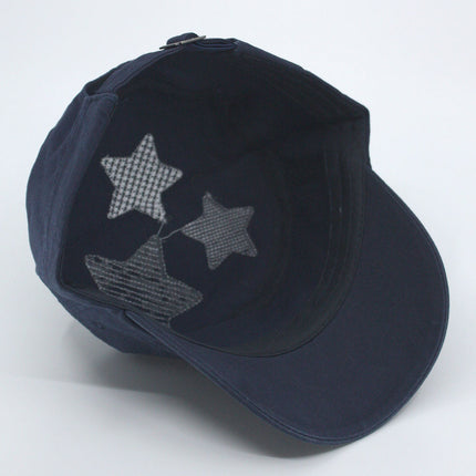 Embroidered Star Cotton Adjustable Military Army Cadet Cap