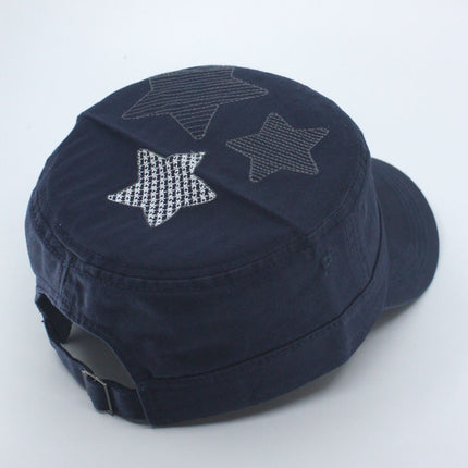 Embroidered Star Cotton Adjustable Military Army Cadet Cap