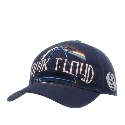 Pink Floyd Dark Side of the Moon Album Distressed Unisex Cotton Adjustable Baseball Cap Navy Blue