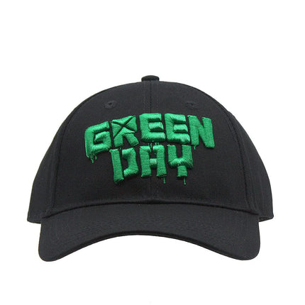 Green Day Unisex Cotton Adjustable Baseball Cap Embroidered Dripping Logo Black