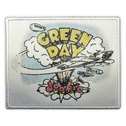 Green Day Standard Iron On Woven Patch Dookie White
