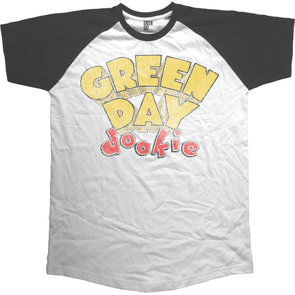 Green Day Unisex Cotton Short Sleeves Tee Shirt Dookie Raglan White