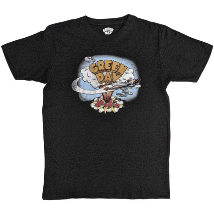 Green Day Unisex Cotton Short Sleeves Tee Shirt Dookie Vintage Charcoal Grey