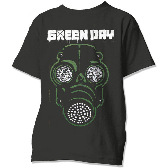 Green Day Unisex Cotton Short Sleeves Tee Shirt Green Mask Black
