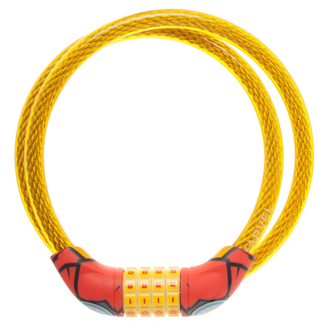 Marvel Iron Man Dial Combination Braided Steel Bike Cable Lock Security