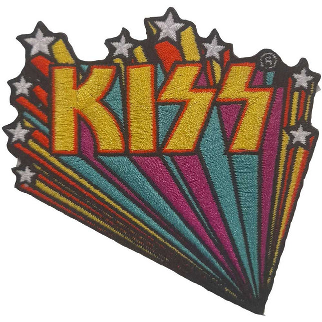 KISS Star Banners Embroidered Woven Iron On Standard Patch