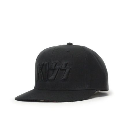KISS Neon Faces Unisex Cotton Flat Brim Adjustable Snapback Baseball Cap Black