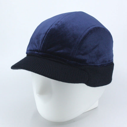 Classic Velour 4 Panel Knitted Warmer Flap Billed Newsboy Cap