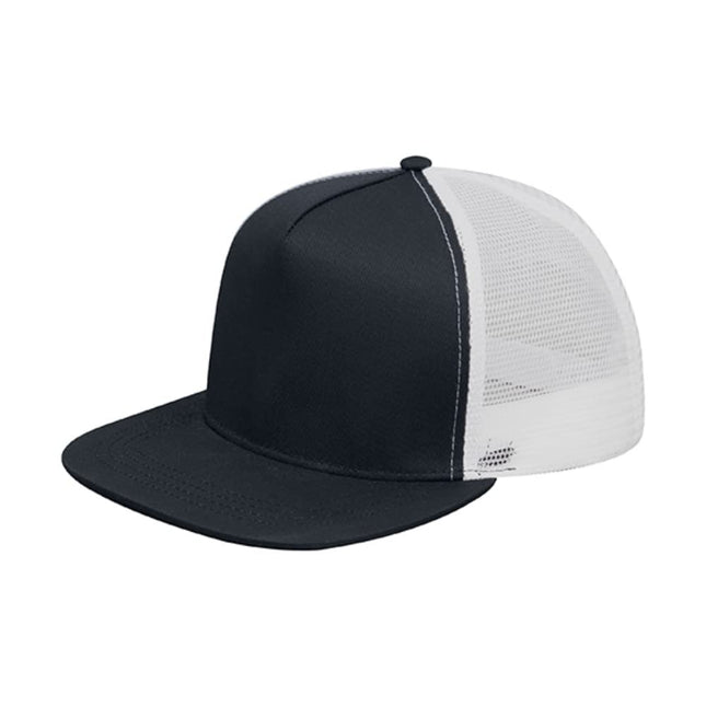 Cotton Twill Flat Visor 5 Panel Mesh Adjustable Snapback Trucker Caps