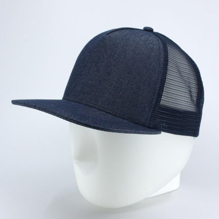 Cotton Twill Flat Visor 5 Panel Mesh Adjustable Snapback Trucker Caps